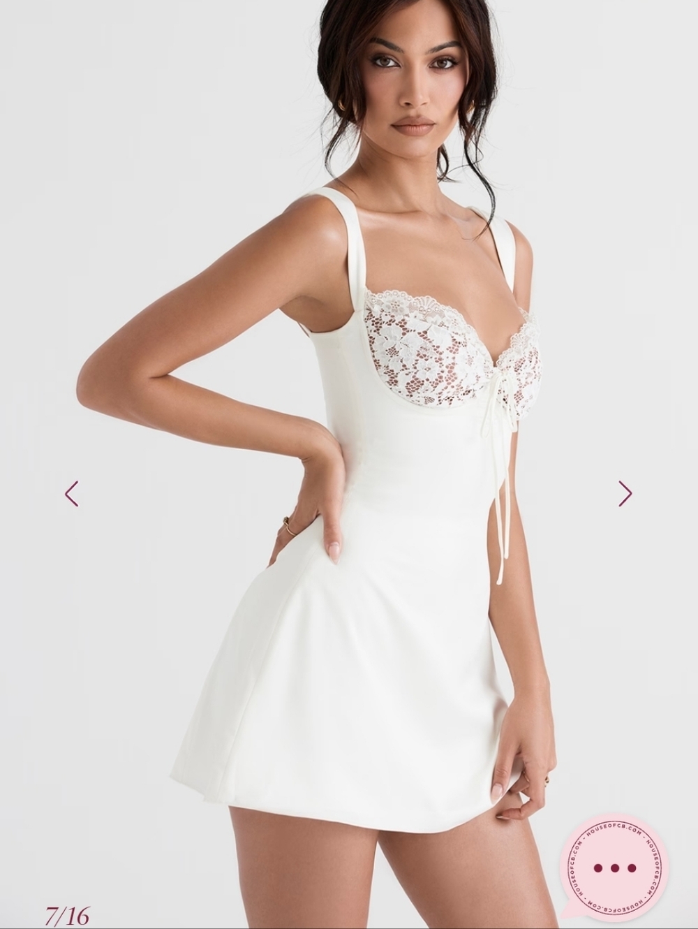 HOUSE OF CB ADRIANA mini Satin Dress Wedding Shower Women Designer Revolve L - Picture 4 of 9